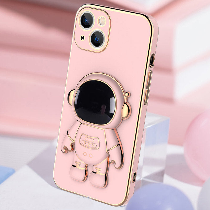 Funda Astronauta 3D con Soporte – Anti-Drop y Acabado Metalizado