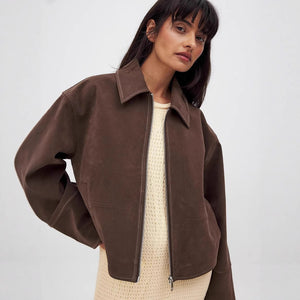 Chaqueta Marrón Oscura – Estilo Europeo y Americano con Toque Moderno