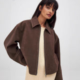 Chaqueta Marrón Oscura – Estilo Europeo y Americano con Toque Moderno