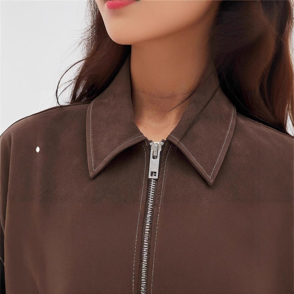 Chaqueta Marrón Oscura – Estilo Europeo y Americano con Toque Moderno