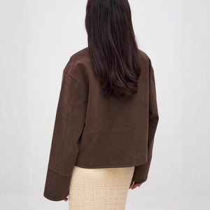 Chaqueta Marrón Oscura – Estilo Europeo y Americano con Toque Moderno