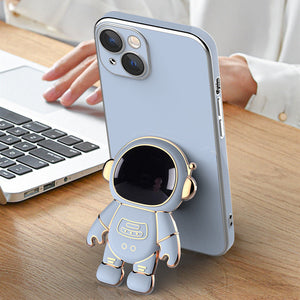 Funda Astronauta 3D con Soporte – Anti-Drop y Acabado Metalizado