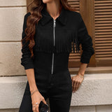 Chaqueta Casual con Cremallera – Estilo Moderno y Femenino