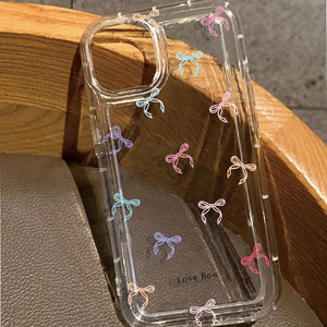 Funda Transparente para Celular con Moño – Protección Elegante de Pantalla Completa