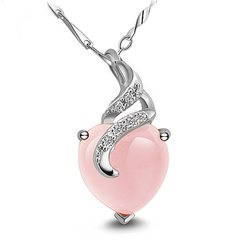 Collar de Plata con Cuarzo Rosa Natural – Estilo Femenino y Elegante