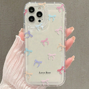 Funda Transparente para Celular con Moño – Protección Elegante de Pantalla Completa