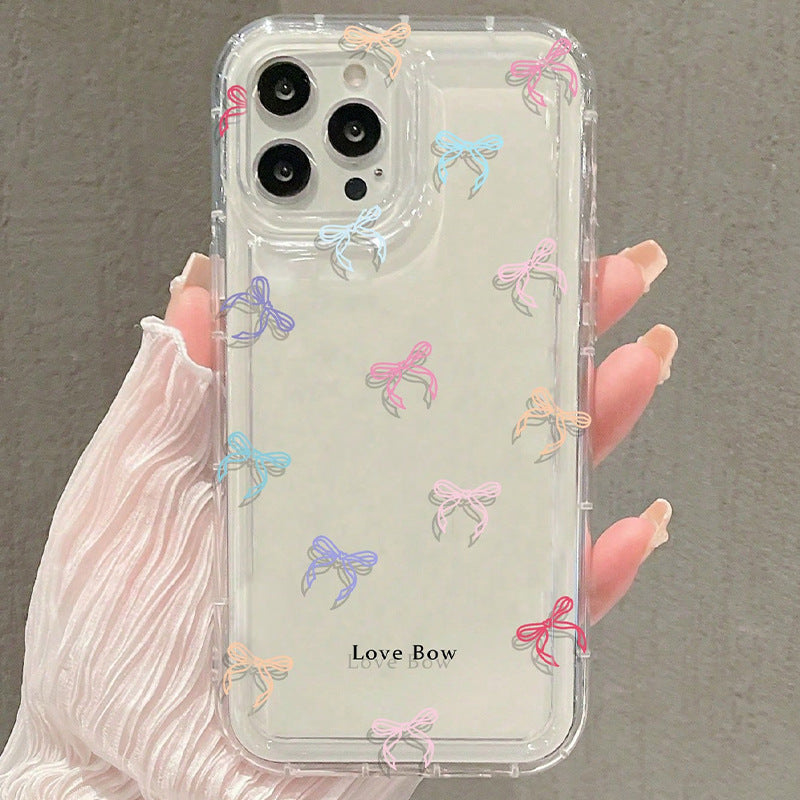Funda Transparente para Celular con Moño – Protección Elegante de Pantalla Completa