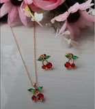 DUO COLLAR + ARETE CEREZA