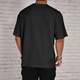 Men's Loose Hollow Solid Color Flow Round Neck T-shirt