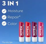 NIVEA Lip Care Fruit Paquete Variado – Bálsamo labial tintado para labios hermosos y suaves – Paquete de 4